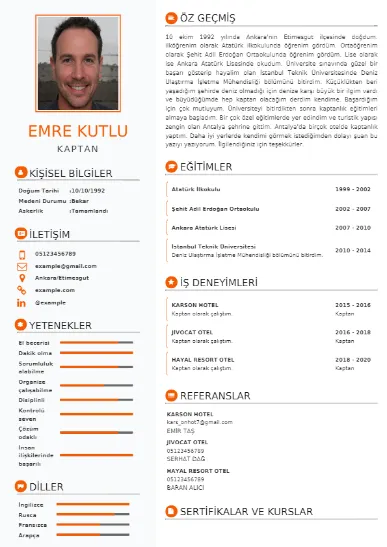 Kaptan Örnek cv indir